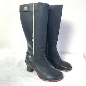 Timberland Black Leather Knee High Riding Boots 10